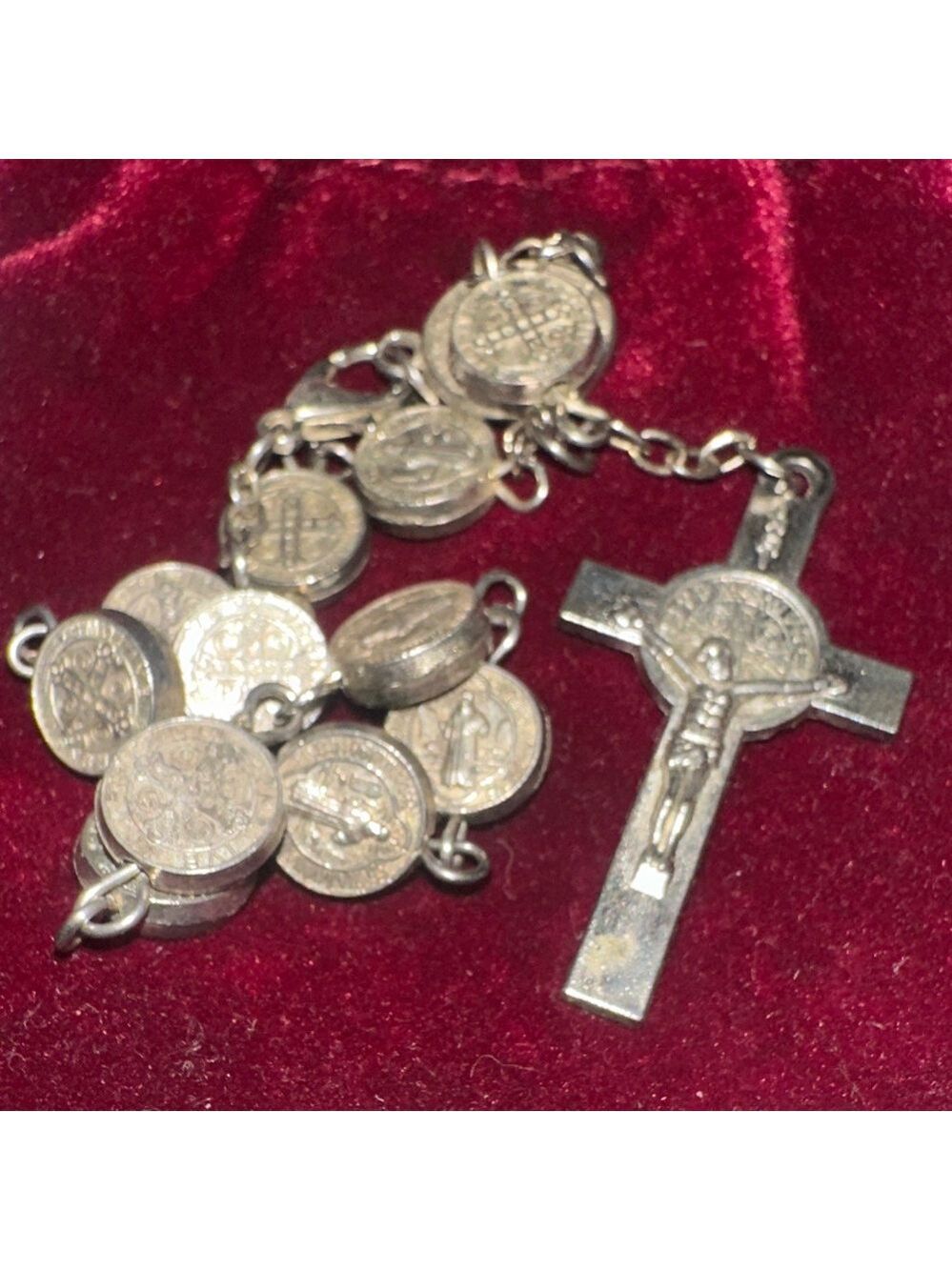 Vintage Saint Benedict Medal Bracelet w/ Crucifix